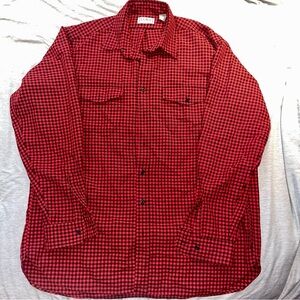 Ll bean  lightweight flannel red/black checkered button down shirt sz xl-tall​